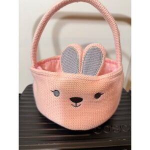 Dan Dee Pink Knit Bunny My 1st Easter Basket Baby Keepsake hand knitted